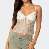 Flowery Sheer Embroidered Top
