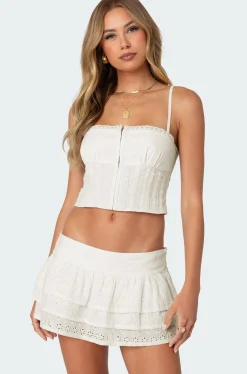 Fluer Linen Look Tank Top