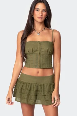 Fluer Linen Look Tank Top