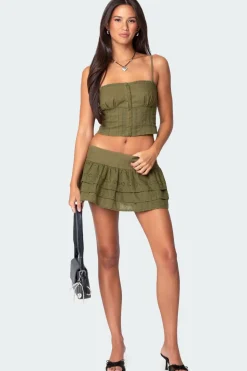 Fluer Ruffled Eyelet Mini Skort