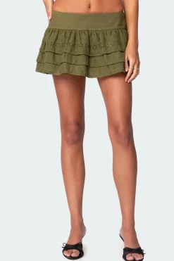 Fluer Ruffled Eyelet Mini Skort