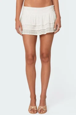 Fluer Ruffled Eyelet Mini Skort