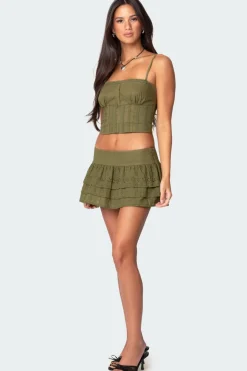 Fluer Ruffled Eyelet Mini Skort