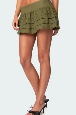 Fluer Ruffled Eyelet Mini Skort