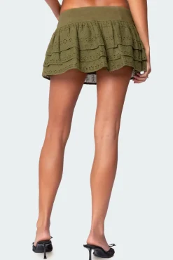 Fluer Ruffled Eyelet Mini Skort