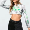 Fly Teddy Tie-Dye Crop Top