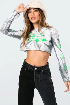 Fly Teddy Tie-Dye Crop Top
