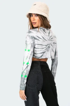 Fly Teddy Tie-Dye Crop Top
