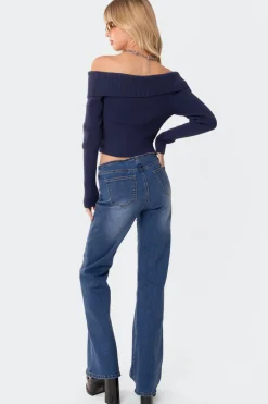 Fold Over Double Zip Knit Top