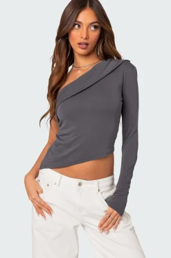 Fold Over One Shoulder Top