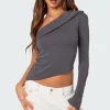 Fold Over One Shoulder Top