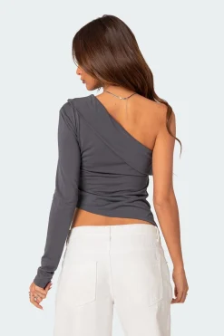 Fold Over One Shoulder Top