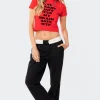Folded Wide Leg Chino Pants