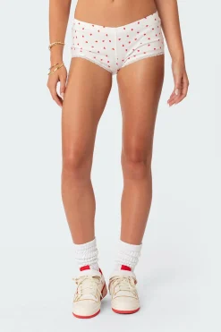 Follow Ur Heart Printed Micro Shorts
