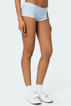 Follow Ur Heart Printed Micro Shorts