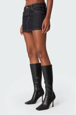 Foster Washed Denim Mini Skirt