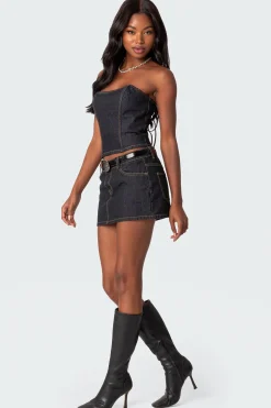 Foster Washed Denim Mini Skirt
