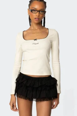 Fragile Square Neck Top