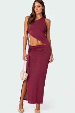 Frankie Drawstring Slit Maxi Skirt