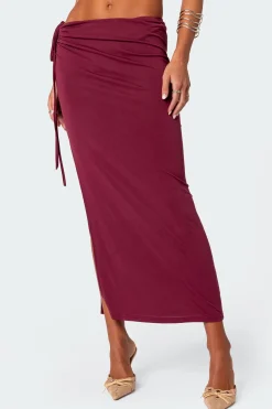 Frankie Drawstring Slit Maxi Skirt