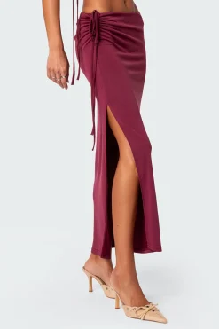 Frankie Drawstring Slit Maxi Skirt