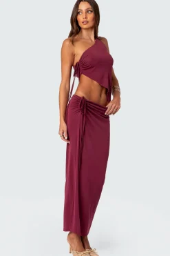 Frankie Drawstring Slit Maxi Skirt