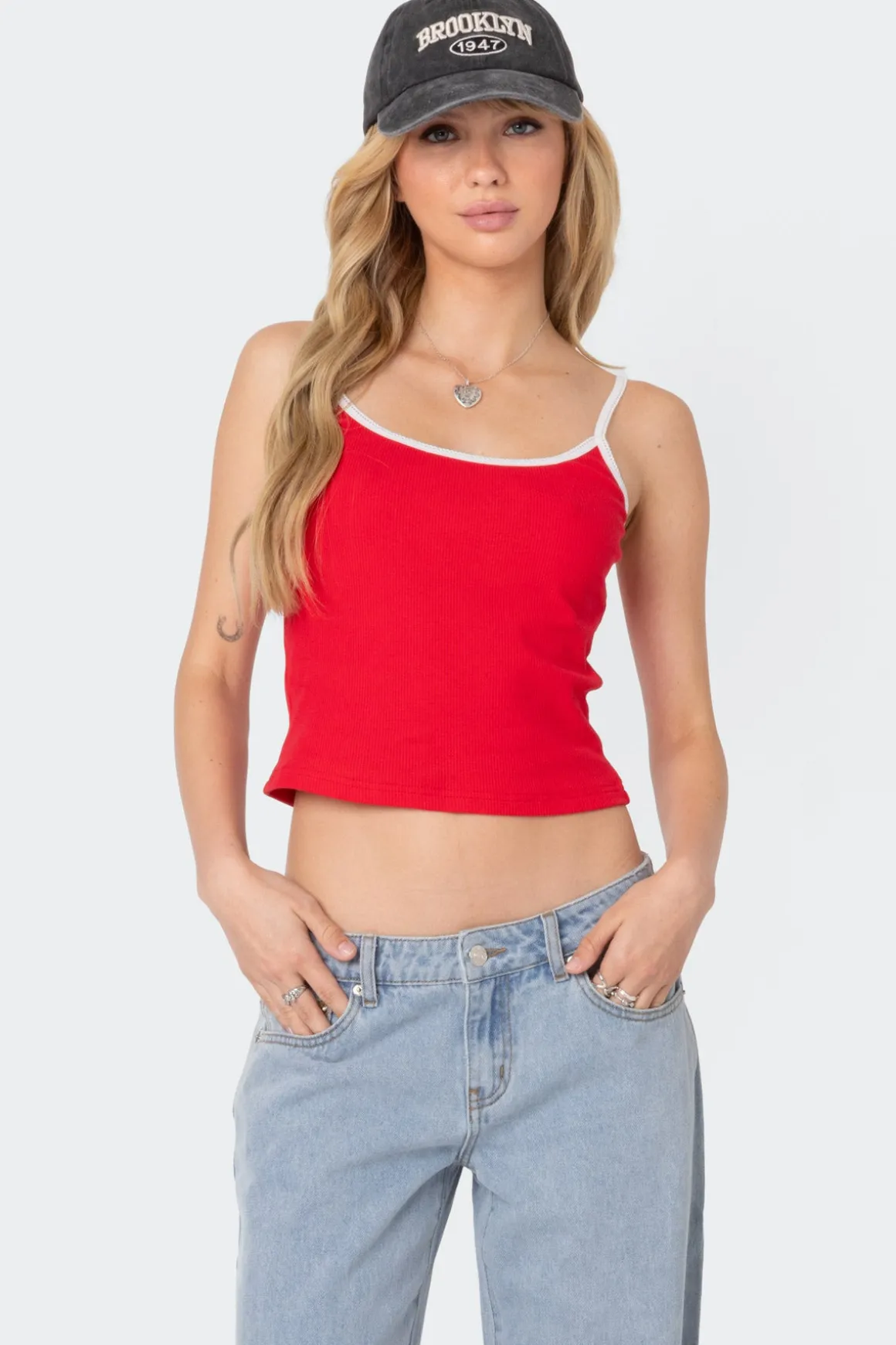 Franky Ribbed Contrast Tank Top