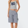 Friday Striped Low Rise Cargo Shorts