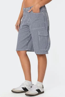Friday Striped Low Rise Cargo Shorts