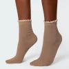 Frilled Pointelle Socks