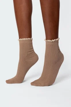 Frilled Pointelle Socks