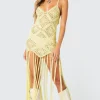 Fringey Crochet Maxi Dress