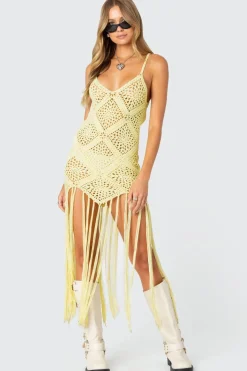 Fringey Crochet Maxi Dress