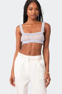 Gabi Ruffle Sheer Lace Bralette