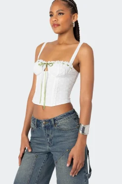 Garden Girl Ribbon Eyelet Corset