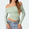 Gathered Fold Over Drawstring Top