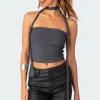 Gathered Two Piece Mesh Scarf Top