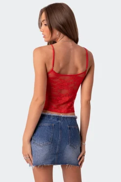 Gianna Sheer Lace Tank Top