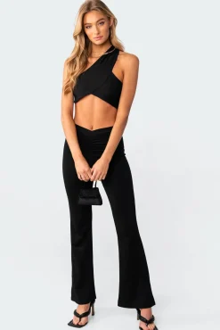 Gina Gathered V-Cut Pants