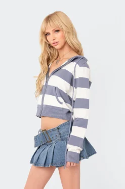 Ginger Knitted Zip Up Hoodie