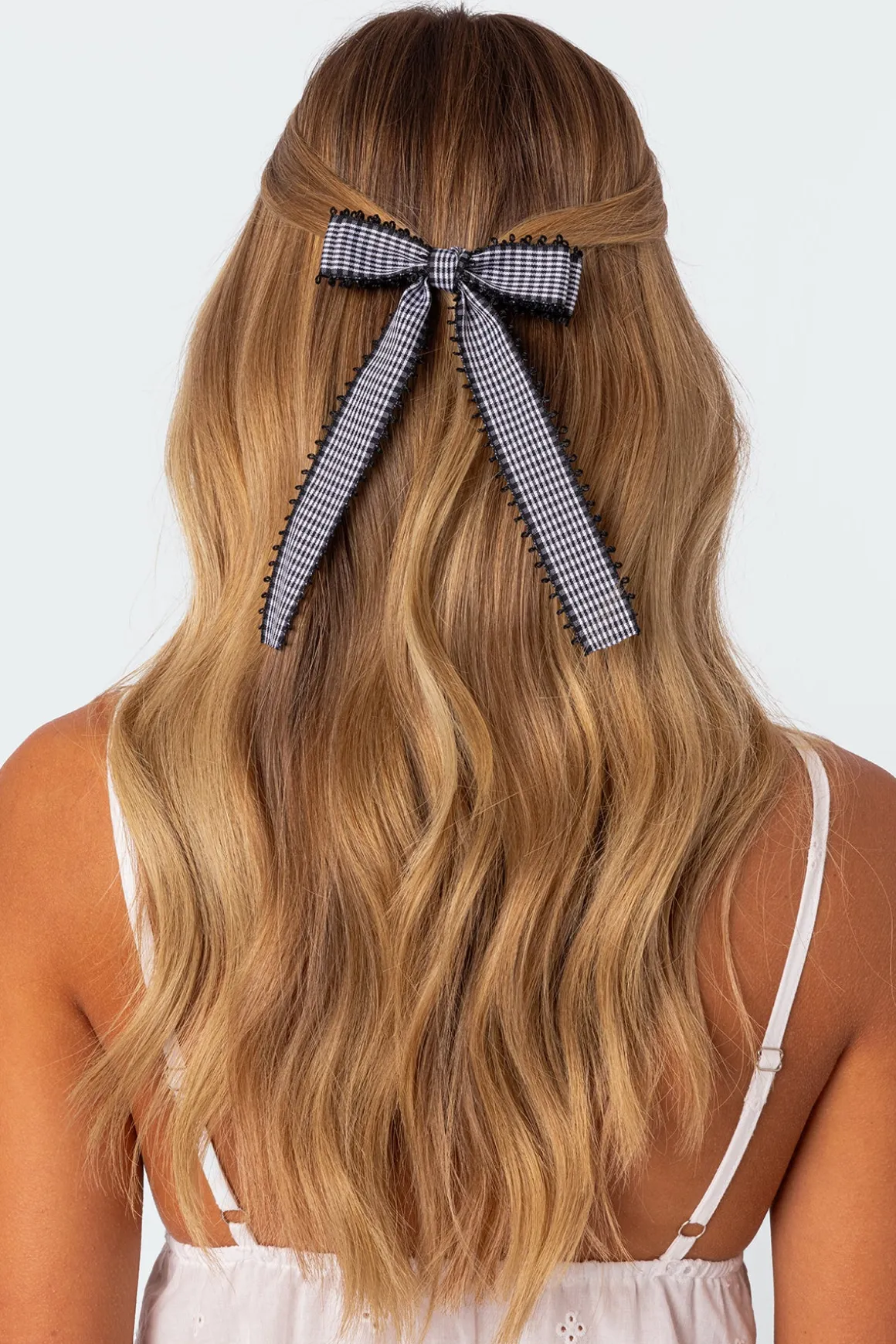 Gingham Bow Hair Clip