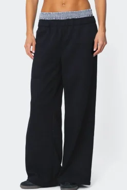 Gingham Boxer Detail Sweatpants
