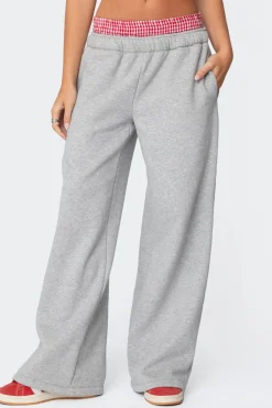 Gingham Boxer Detail Sweatpants
