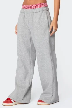 Gingham Boxer Detail Sweatpants