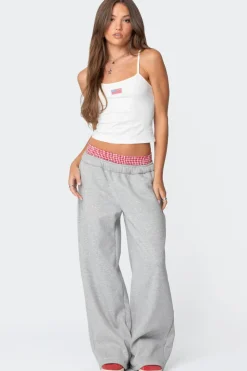 Gingham Boxer Detail Sweatpants
