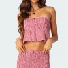 Gingham Scrunch Tube Top