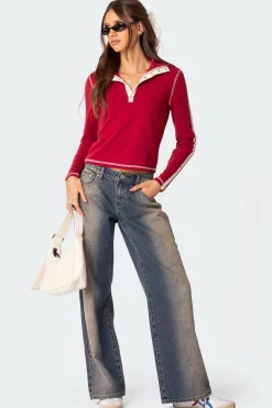 Gio Contrast Stitch Top