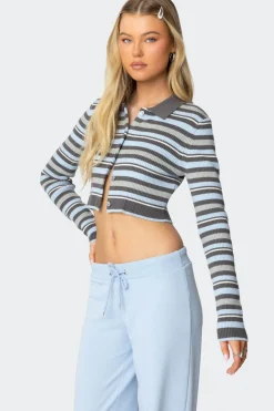 Giulia Stripey Ribbed Knit Top