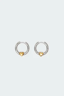 Golden Heart Hoop Earrings