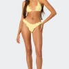 Golden Ruffle Edge Bikini Bottom
